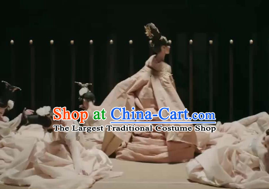 Traditional Chinese Classical Dance Du Fu Li Ren Xing Costume Tang Dynasty Court Stage Show Beautiful Dance Dress for Women