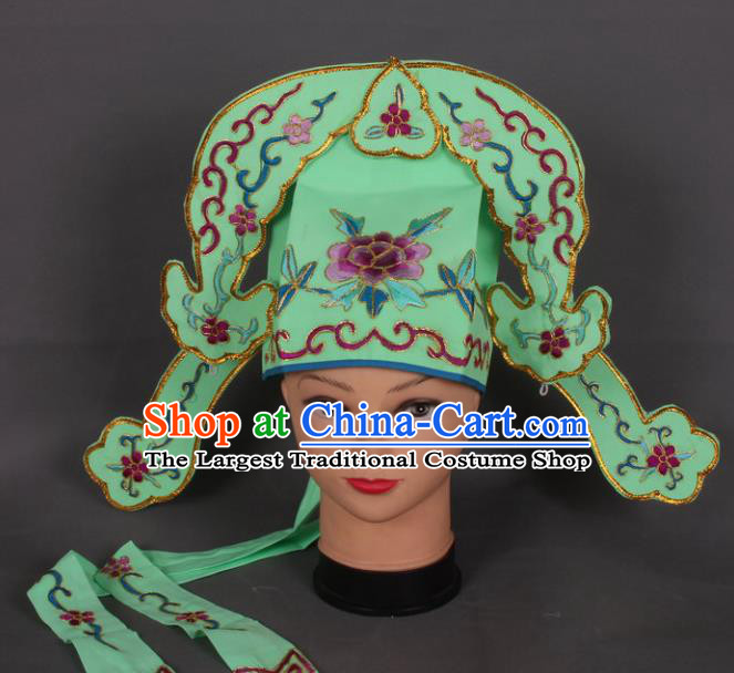 Traditional Chinese Shaoxing Opera Niche Green Hat Ancient Gifted Scholar Hair Accessories Headwear for Men