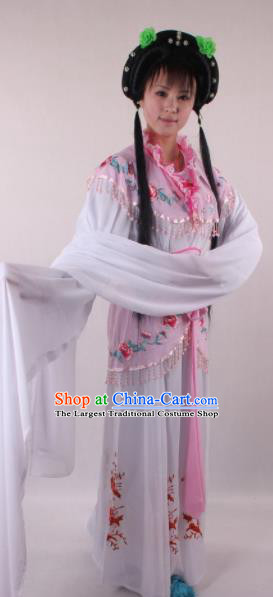 Professional Chinese Shaoxing Opera Rich Girl Lilac Dress Ancient Traditional Peking Opera Maidservant Costume for Women