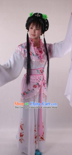 Professional Chinese Shaoxing Opera Rich Girl Lilac Dress Ancient Traditional Peking Opera Maidservant Costume for Women