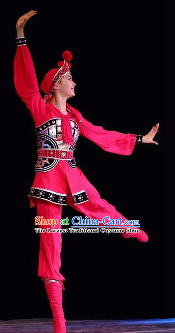 Traditional Chinese Classical Dance Mu Lan Gui Red Costume Stage Show Beautiful Dance Dress for Women