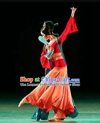 Traditional Chinese Classical Dance Qiu Feng Ci Costume Stage Show Beautiful Dance Red Dress for Women