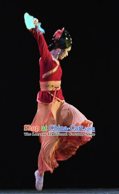 Traditional Chinese Classical Dance Qiu Feng Ci Costume Stage Show Beautiful Dance Red Dress for Women