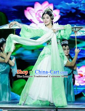 Chinese Beautiful Dance Four Beauties Xi Shi Costume Traditional Umbrella Dance Classical Dance Competition Dress for Women