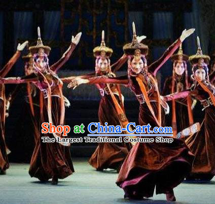 Beautiful Chinese Dance Wang Zhaojun Ethnic Dance Costume Traditional Classical Dance Dress for Women