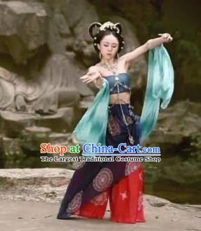 Chinese Beautiful Dance Tian Nu Ji Le Costume Traditional Classical Dance Competition Stage Show Dress for Women
