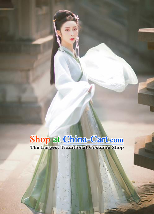 Traditional Chinese Jin Dynasty Palace Historical Costume Ancient Court Princess Hanfu Dress for Women