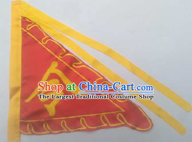 Chinese Traditional Red Triangular Flag Dragon Boat Competition Embroidered Flag