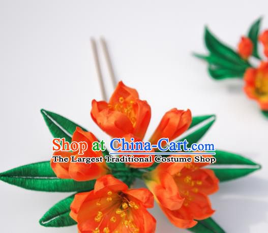 Japanese Kimono Hair Accessories Traditional Clivia Hairpins for Women