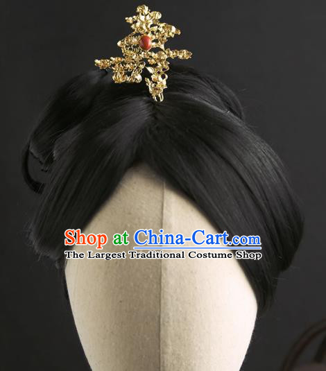 Chinese Ancient Princess Golden Longevity Hairpins Traditional Hanfu Hair Clip Hair Accessories for Women