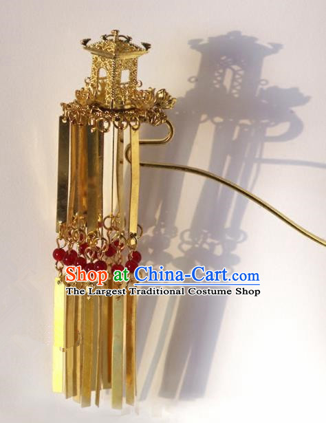 Japanese Geisha Kimono Golden Palace Tassel Hairpins Traditional Yamato Hair Accessories for Women