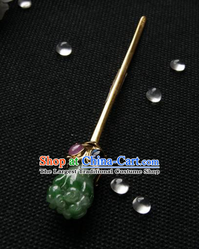 Chinese Ancient Ming Dynasty Jade Hairpins Hair Clip Traditional Hanfu Hair Accessories for Women