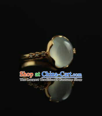 Chinese Ancient Court Jade Ring Traditional Princess Hanfu Jewelry Accessories for Women