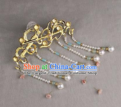 Chinese Ancient Ming Dynasty Tassel Hairpins Hair Claw Traditional Hanfu Hair Accessories for Women