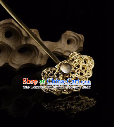 Chinese Ancient Ming Dynasty Golden Hairpins Court Hair Clip Traditional Hanfu Hair Accessories for Women