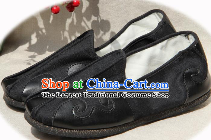Chinese Handmade Traditional Martial Arts Black Shoes Tai Chi Kung Fu Shoes for Men