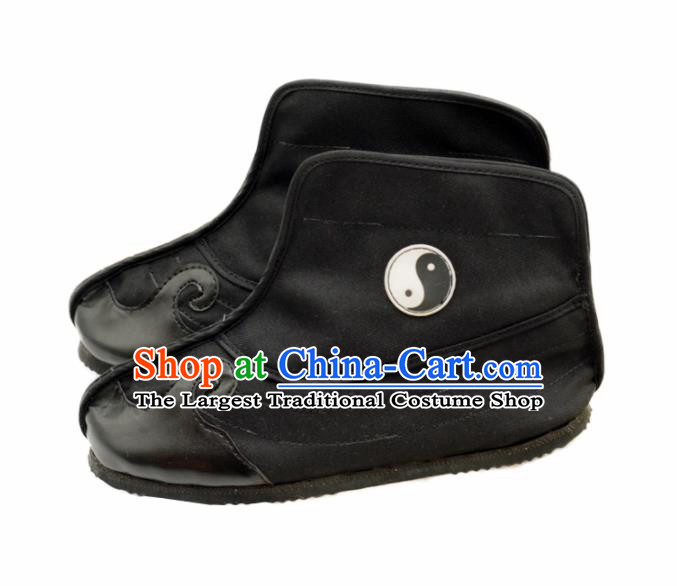 Chinese Handmade Traditional Martial Arts Black Boots Tai Chi Kung Fu Shoes for Men