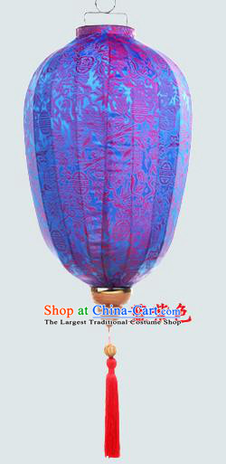 Chinese Traditional New Year Blue Hanging Lantern Wedding Handmade Palace Lanterns