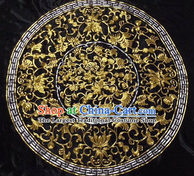 Chinese Handmade Embroidered Chrysanthemum Silk Fabric Patch Traditional Embroidery Craft