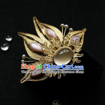 Chinese Ancient Ming Dynasty Queen Hairpins Golden Hair Claw Traditional Hanfu Hair Accessories for Women