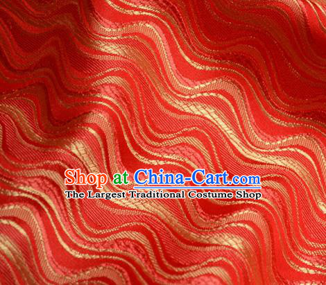 Traditional Chinese Royal Pattern Design Red Brocade Silk Fabric Asian Satin Material