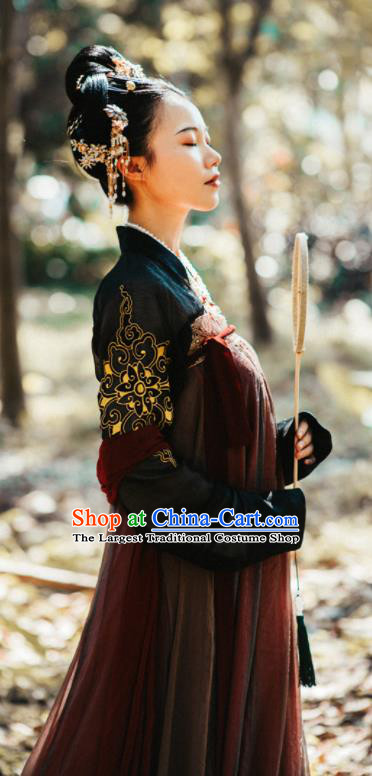 Chinese Traditional Tang Dynasty Imperial Consort Replica Costumes Ancient Peri Goddess Hanfu Dress for Women