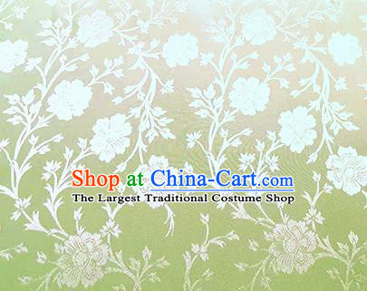 Chinese Traditional Flowers Pattern Design Yellow Satin Brocade Fabric Asian Silk Material