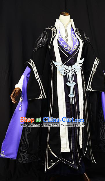 Chinese Ancient Cosplay Young Knight Nobility Childe Clothing Traditional Hanfu Swordsman Costume for Men