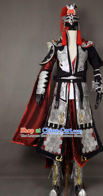 Chinese Ancient Cosplay Knight General Armor Clothing Traditional Hanfu Swordsman Costume for Men