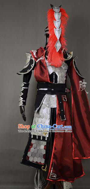 Chinese Ancient Cosplay Knight General Armor Clothing Traditional Hanfu Swordsman Costume for Men