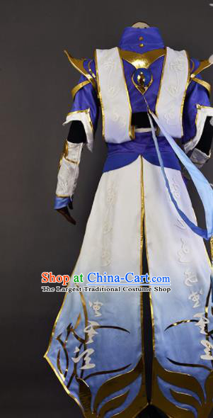 Chinese Ancient Cosplay Young Knight Purple Clothing Traditional Hanfu Swordsman Costume for Men