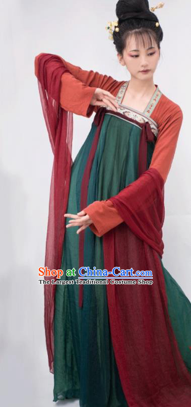 Chinese Traditional Tang Dynasty Palace Attendant Replica Costumes Ancient Court Maid Hanfu Dress for Women