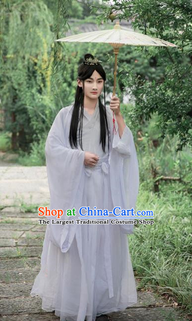 Chinese Ancient Cosplay Peri White Dress Traditional Hanfu Song Dynasty Princess Costume for Women
