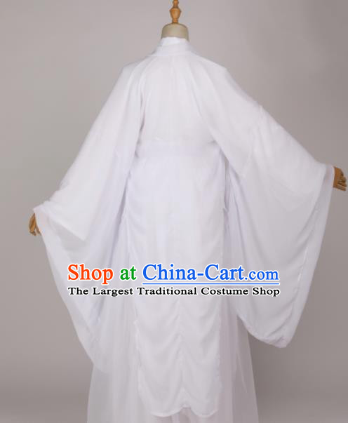 Chinese Ancient Drama Cosplay Young Knight White Clothing Traditional Hanfu Swordsman Costume for Men