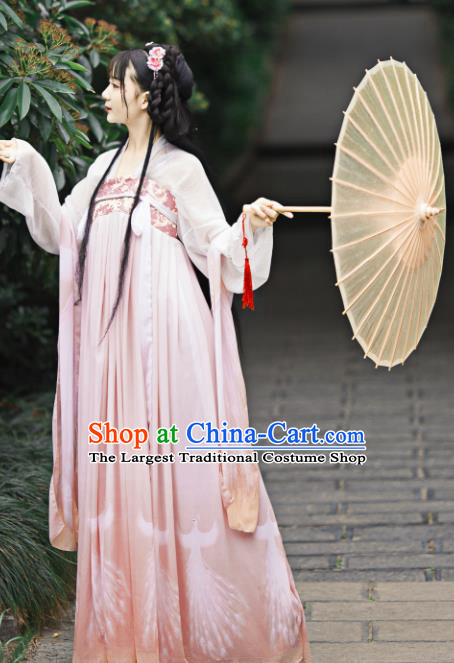 Chinese Ancient Cosplay Game Fairy Princess Pink Dress Traditional Hanfu Imperial Consort Costume for Women