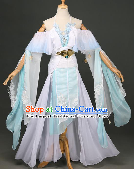Chinese Ancient Cosplay Fairy Swordsman Dress Traditional Hanfu Princess Costume for Women