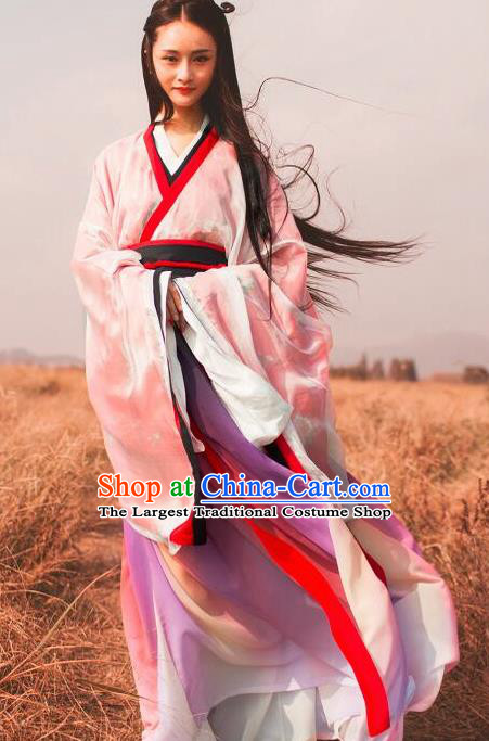 Chinese Traditional Han Dynasty Princess Replica Costumes Ancient Drama Martial Arts Female Swordsman Hanfu Dress for Women