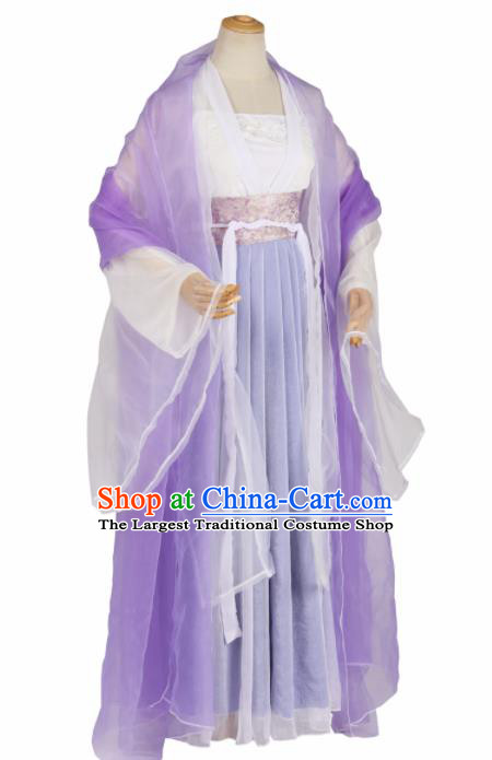 Chinese Traditional Tang Dynasty Imperial Consort Replica Costumes Ancient Goddess Chang E Hanfu Dress for Women