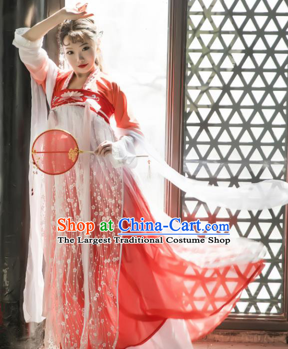 Chinese Traditional Tang Dynasty Palace Princess Replica Costumes Ancient Goddess Hanfu Dress for Women