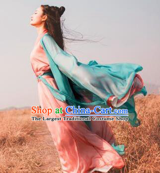 Chinese Traditional Jin Dynasty Female Swordsman Replica Costumes Ancient Drama Wu Xia Heroine Hanfu Dress for Women