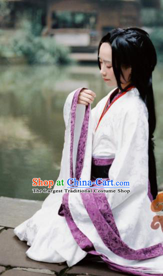 Chinese Traditional Cosplay Fairy Imperial Consort White Dress Custom Ancient Swordswoman Princess Costume for Women