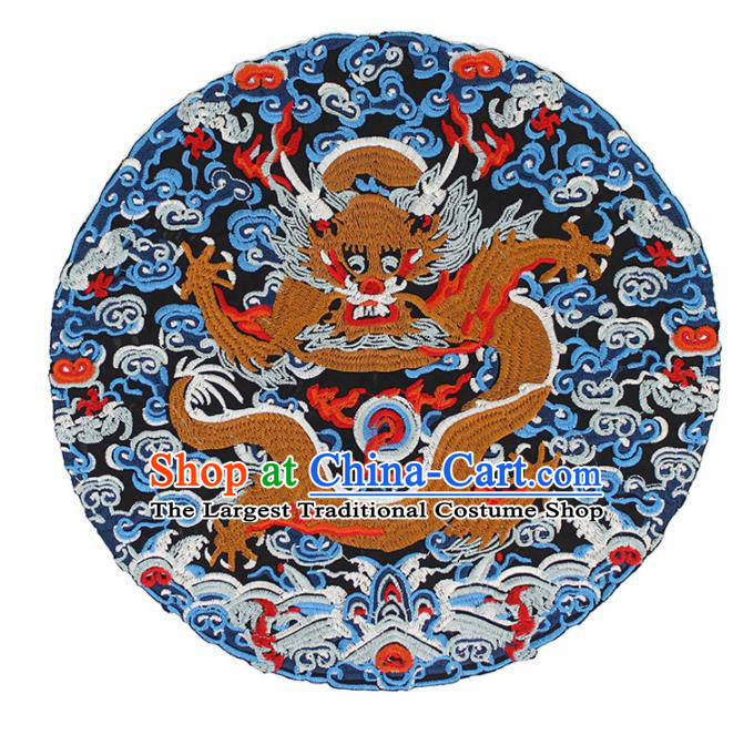 Chinese Ancient Handmade Embroidered Cloud Dragon Patch Traditional Embroidery Appliqu Craft for Women