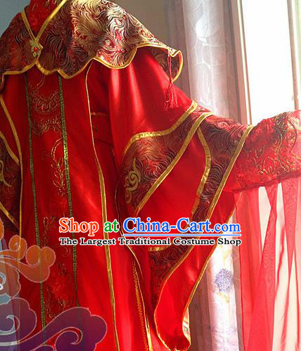 Traditional Chinese Cosplay Palace Princess Wedding Red Dress Ancient Court Lady Swordswoman Costume for Women