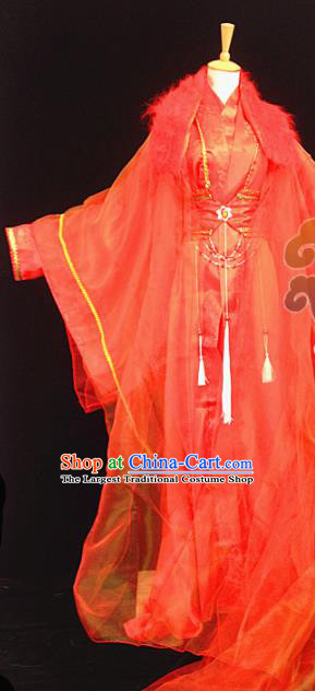 Custom Chinese Ancient Prince Nobility Childe Wedding Red Clothing Traditional Cosplay Swordsman Costume for Men