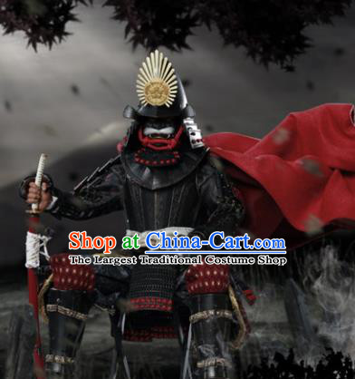 Japanese Ancient Warrior Oda Nobunaga Armor and Helmet Traditional Asian Japan General Samurai Costumes Complete Set for Men