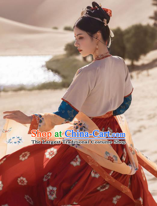 Chinese Ancient Dunhuang Flying Apsaras Dance Hanfu Dress Traditional Tang Dynasty Court Lady Costumes for Women