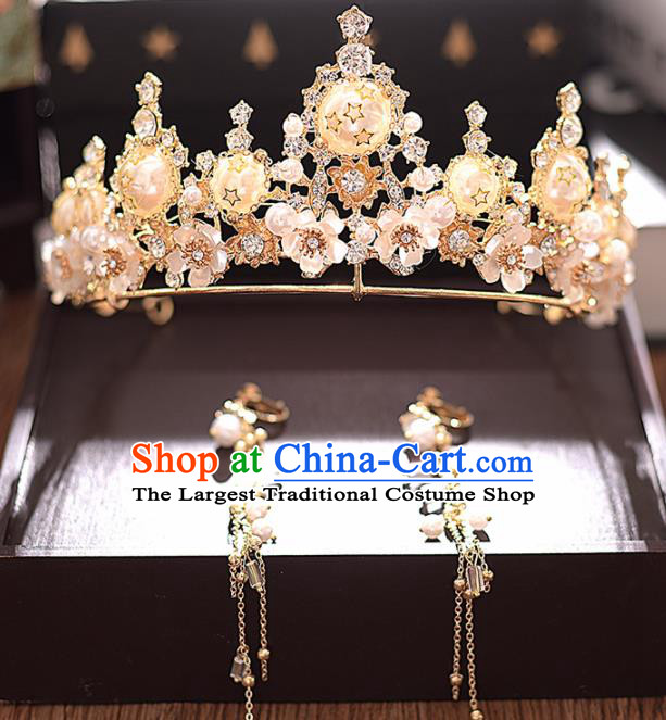 Top Grade Handmade Baroque Royal Crown Traditional Princess Wedding Hair Accessories for Women