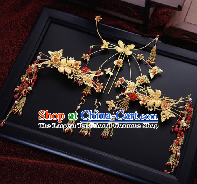 Chinese Ancient Bride Hair Claws Hairpins Traditional Hanfu Wedding Hair Accessories for Women