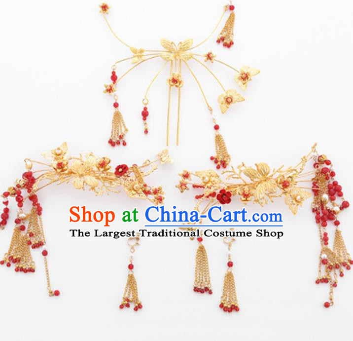 Chinese Ancient Bride Hair Claws Hairpins Traditional Hanfu Wedding Hair Accessories for Women