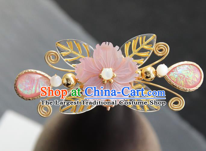 Chinese Ancient Princess Shell Hair Clip Hairpins Traditional Handmade Hanfu Hair Accessories for Women